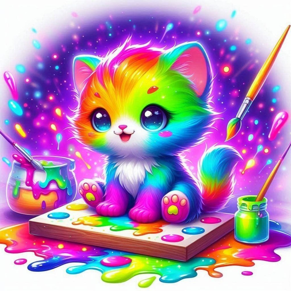 Colorful Cat | Diamond Painting