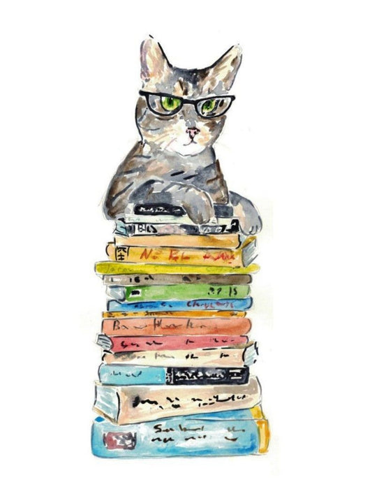 Cat Bookshelf | Diamond Painting