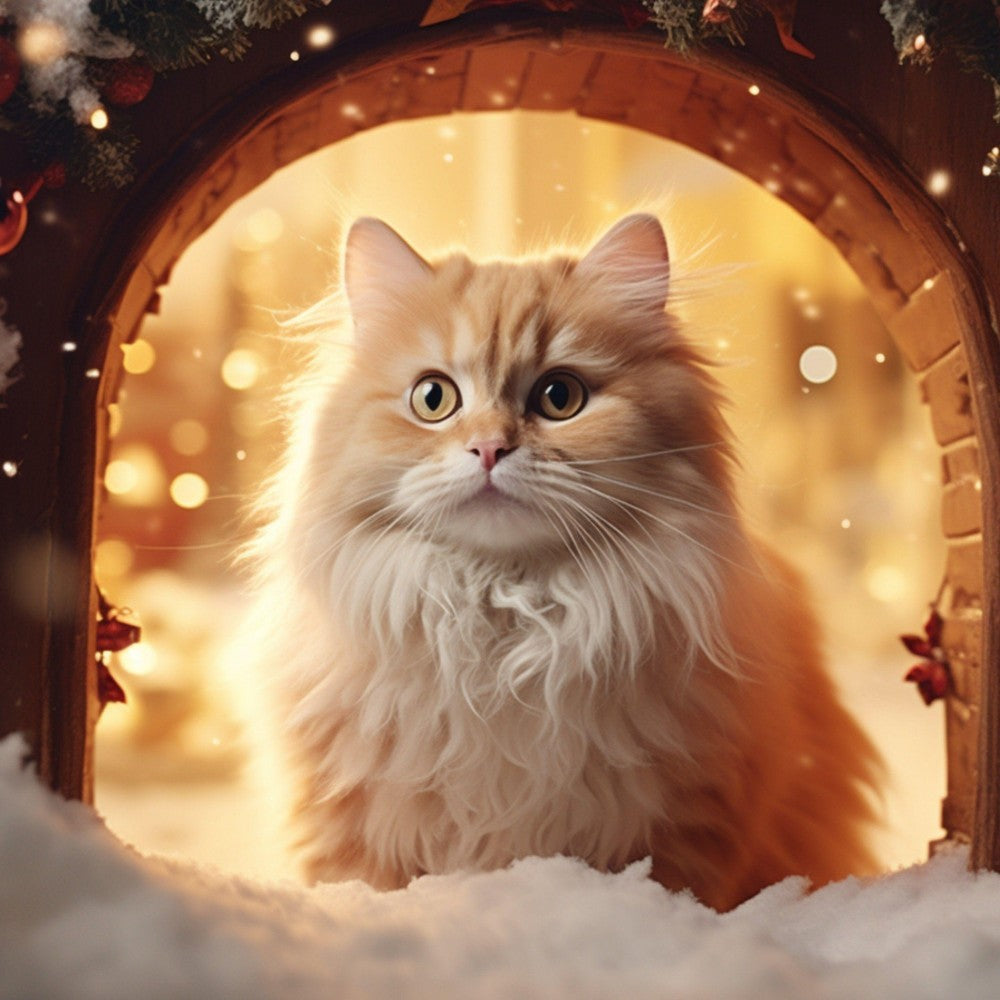 Christmas cat | Diamond Painting