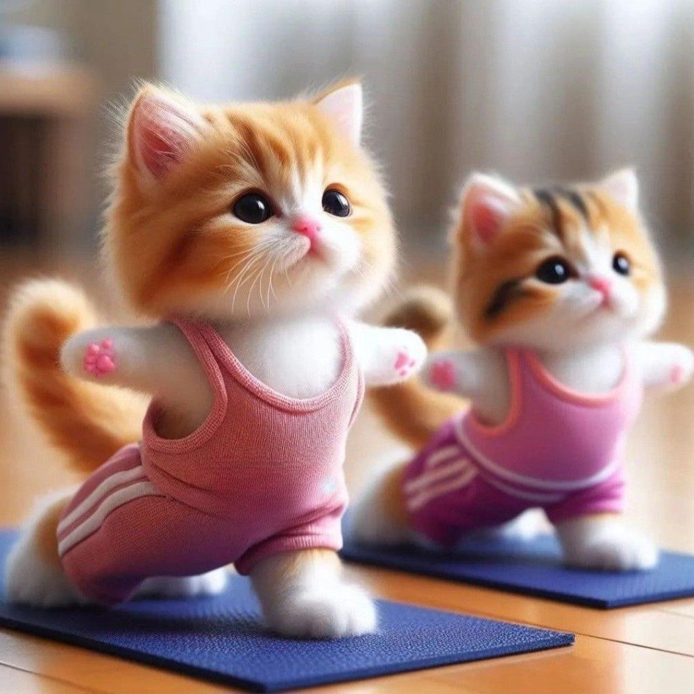 Cats Doing Yoga | Diamond Painting