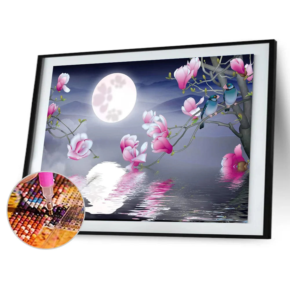 Flowers In The Moonlight | Diamond Painting