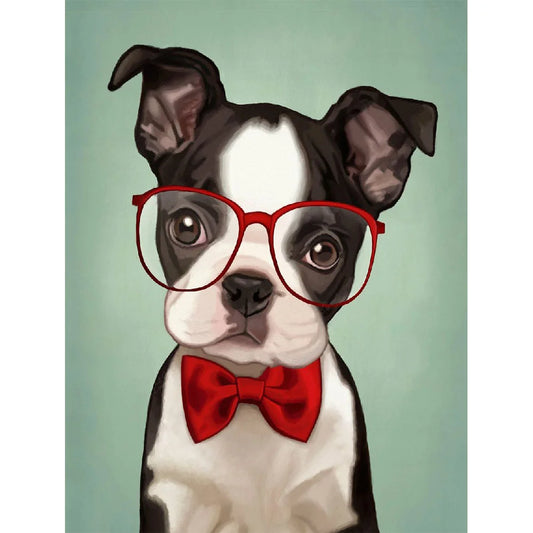 Glasses Dog French Bulldog | Diamond Painting