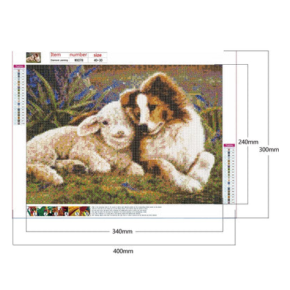 Sheep And Dog Australian Shepherd | Diamond Painting
