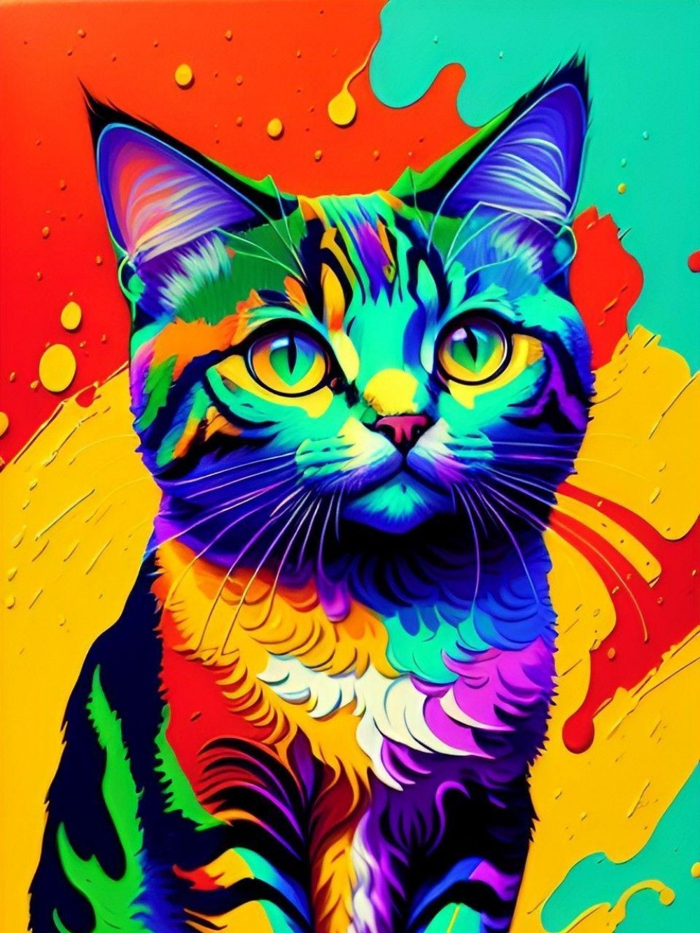 Colorful Cat | Diamond Painting