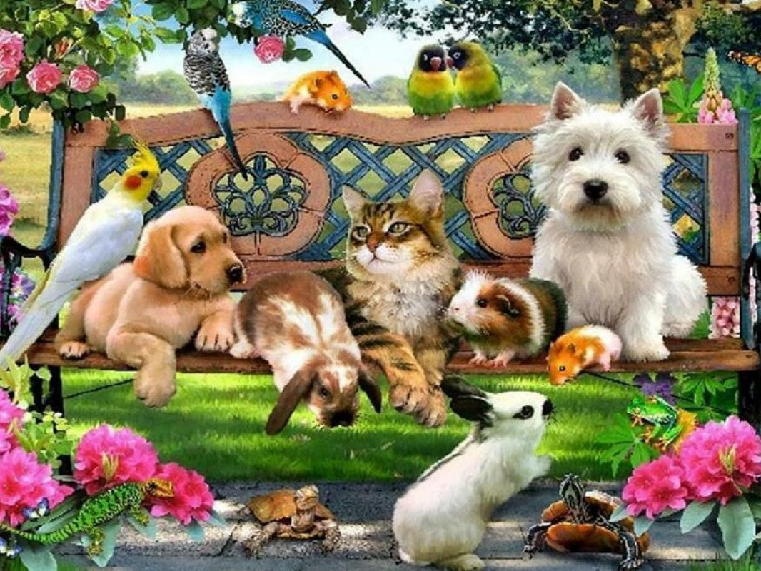 Cottage Garden Dog | Diamond Painting