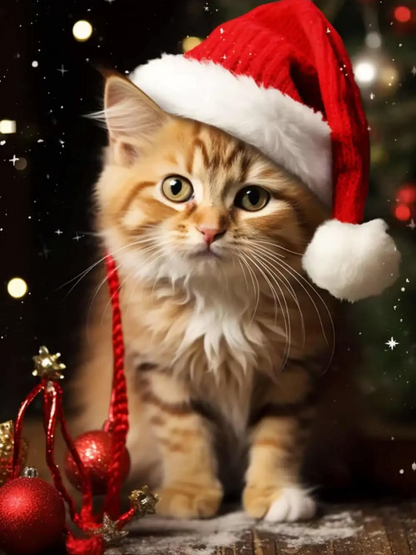 Christmas cat | Diamond Painting