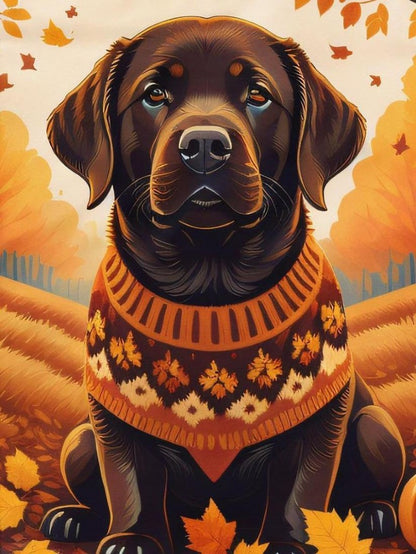Chocolate Labrador Dog | Diamond Painting