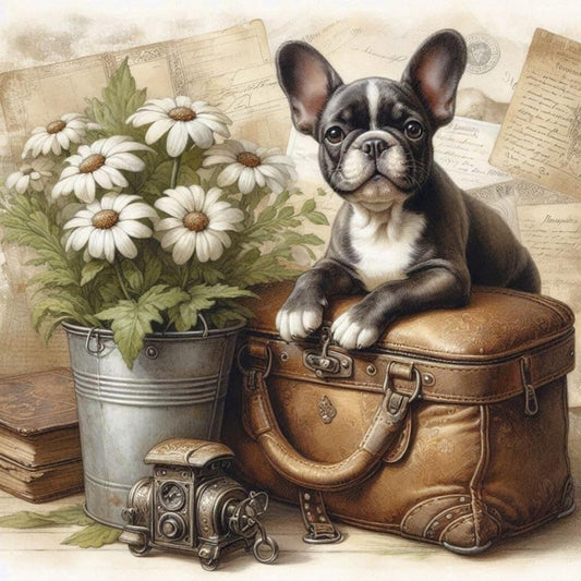 Cottage Garden Dog | Diamond Painting