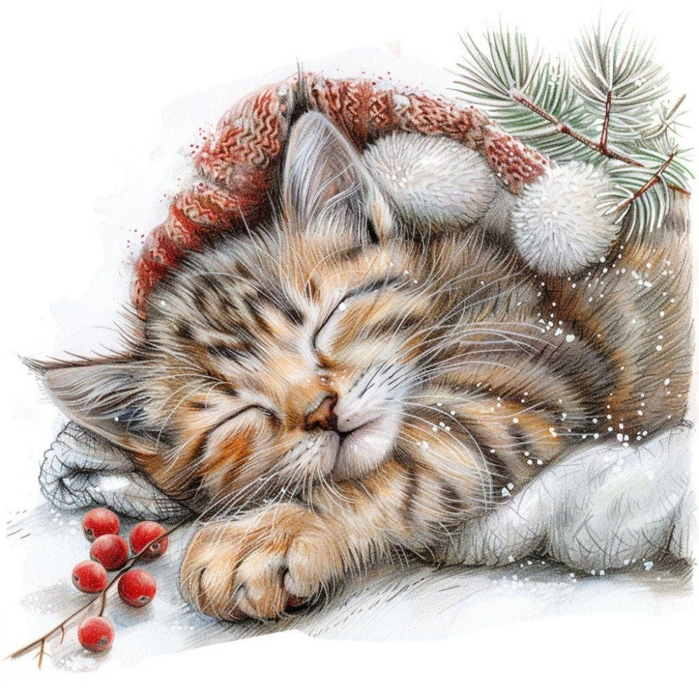 Christmas cat | Diamond Painting