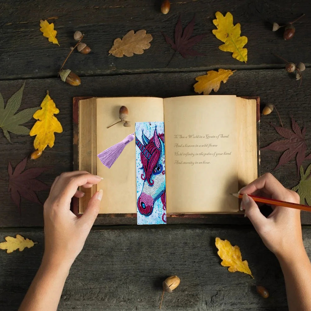 Diy Animal Diamond Painting Leather Bookmark