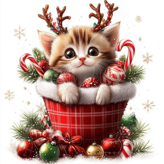 Christmas cat | Diamond Painting