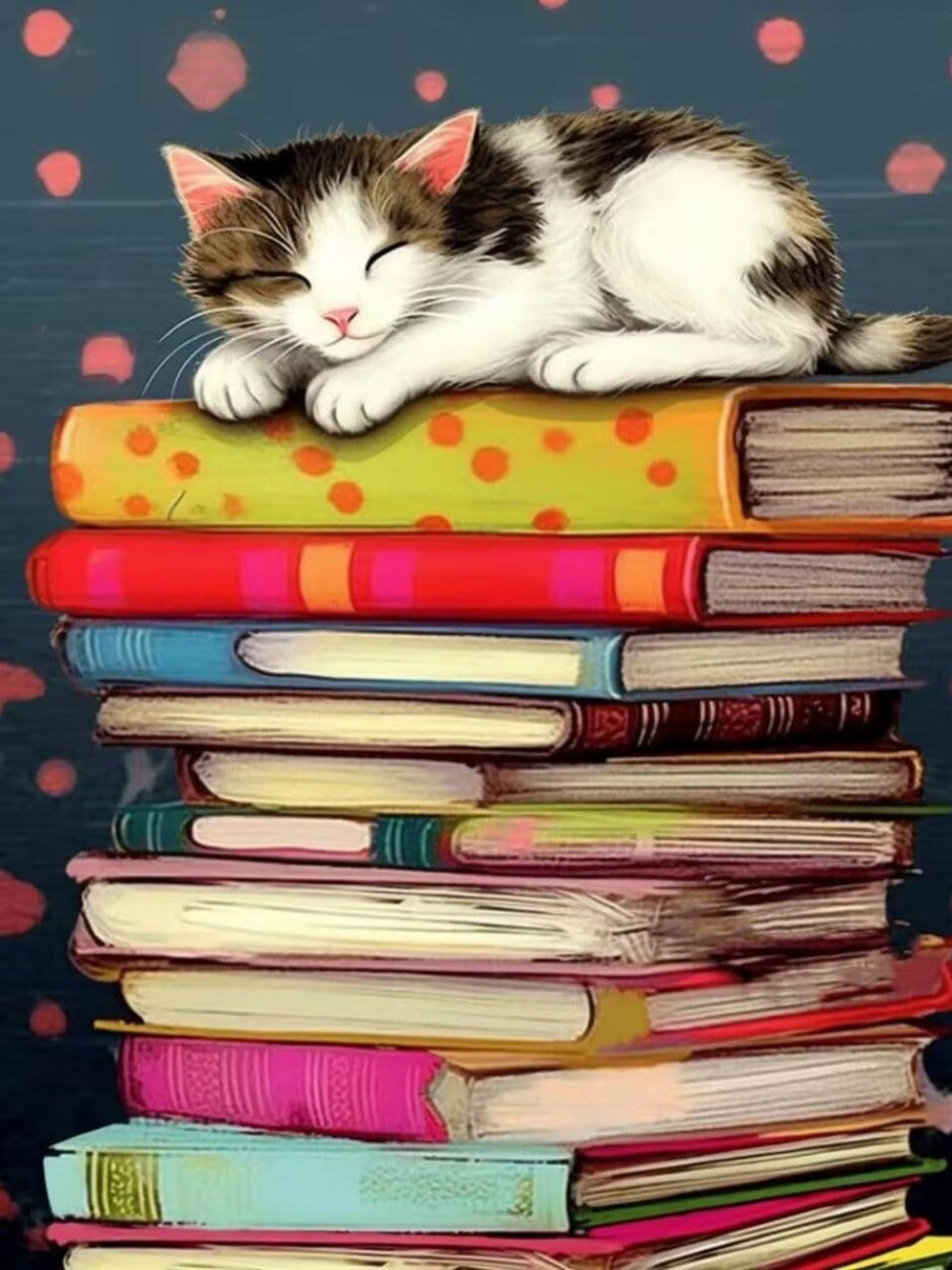 Cat Bookshelf | Diamond Painting