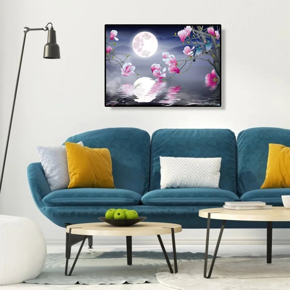 Flowers In The Moonlight | Diamond Painting