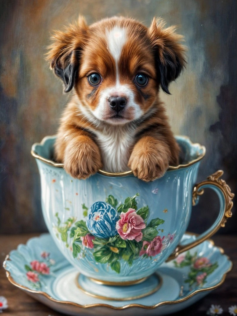 Cottage Garden Dog | Diamond Painting