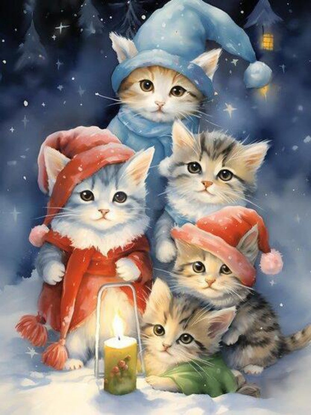 Christmas cat | Diamond Painting