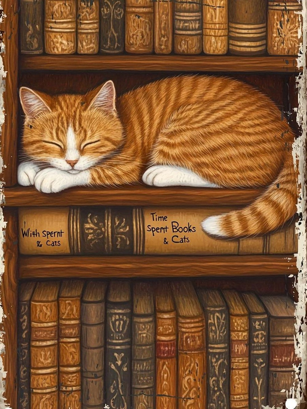 Cat Bookshelf | Diamond Painting