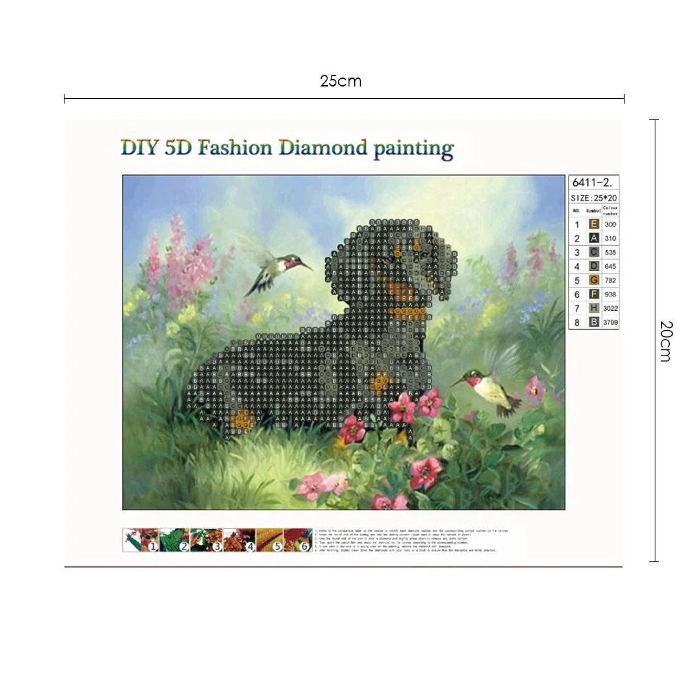 Bird And Dog Dachshund | Diamond Painting