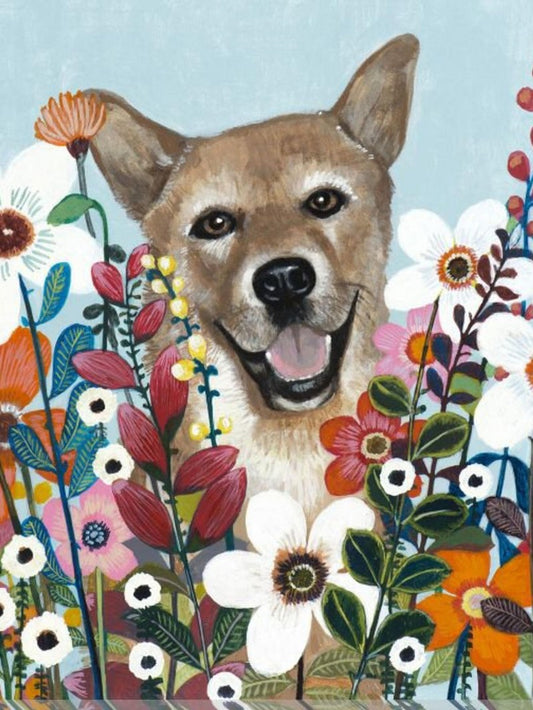 Cottage Garden Dog | Diamond Painting