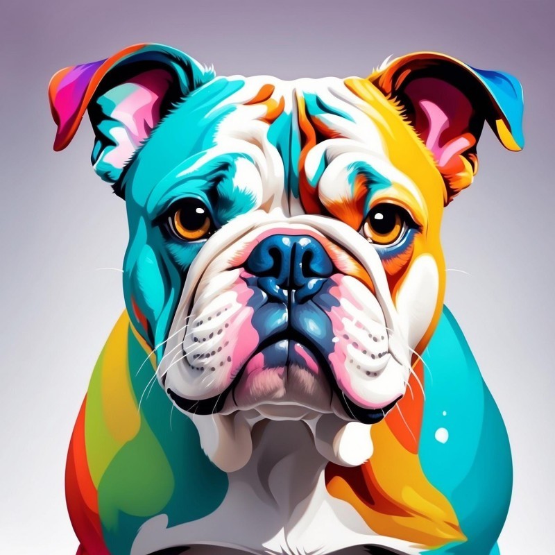 Dog English Bulldog | Diamond Painting