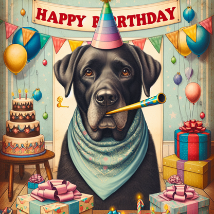 Black Labrador Dog | Diamond Painting
