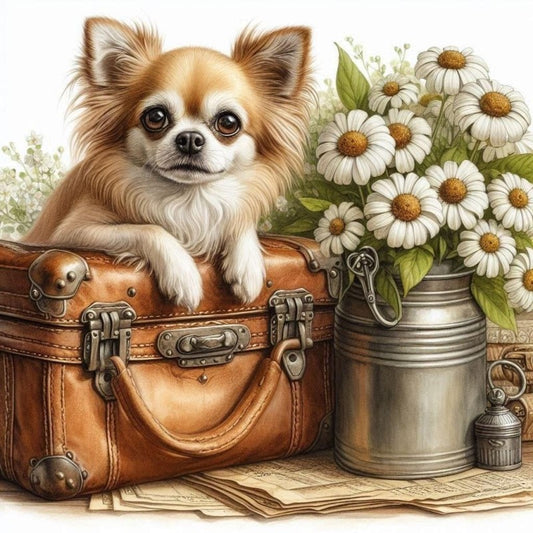 Cottage Garden Dog | Diamond Painting