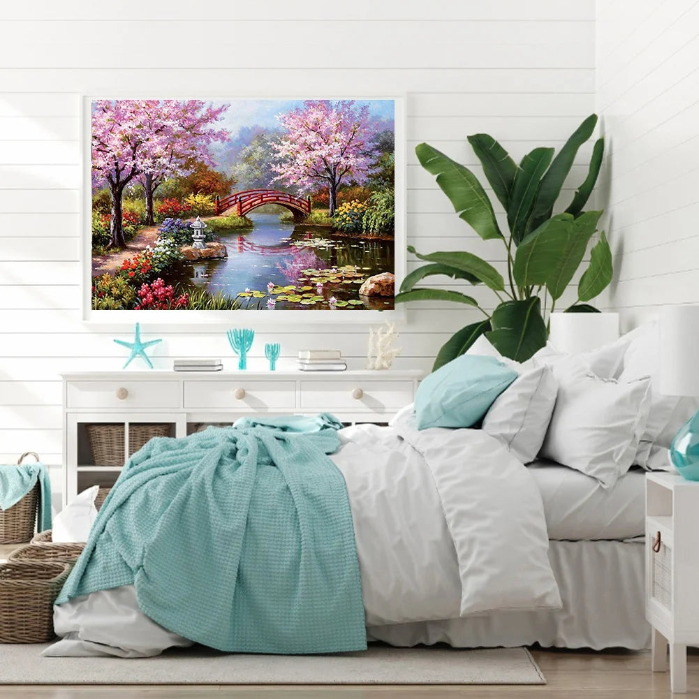 Bridge And Flower | Diamond Painting