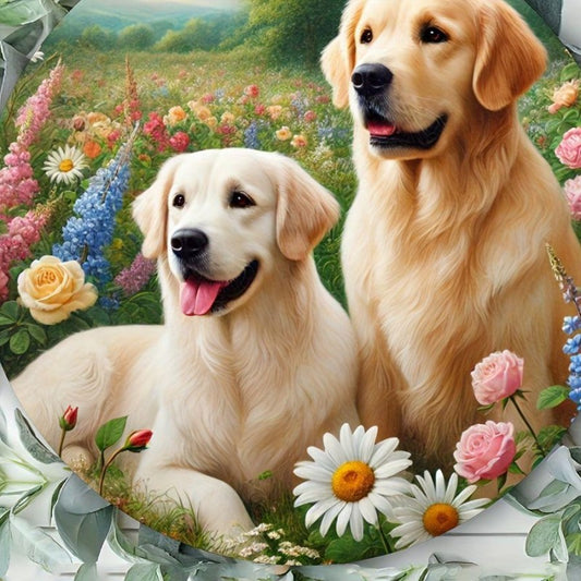 Cottage Garden Dog | Diamond Painting