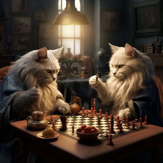 Cats Playing Chess | Diamond Painting