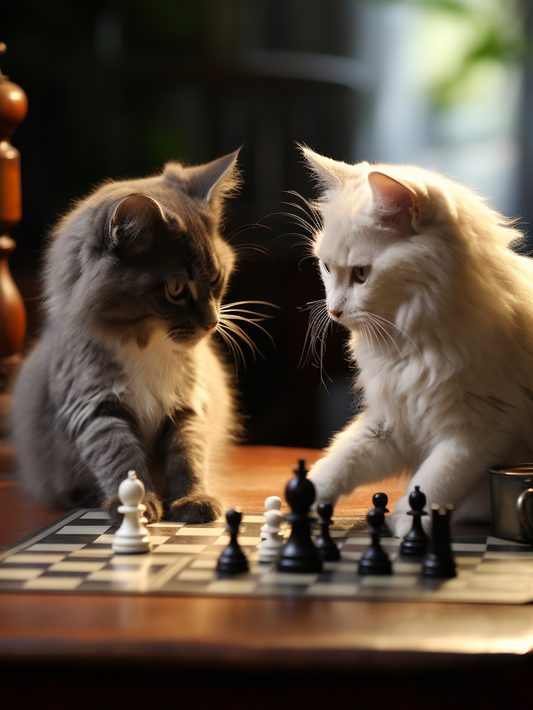 Cats Playing Chess | Diamond Painting