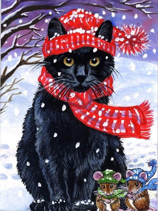 Christmas cat | Diamond Painting