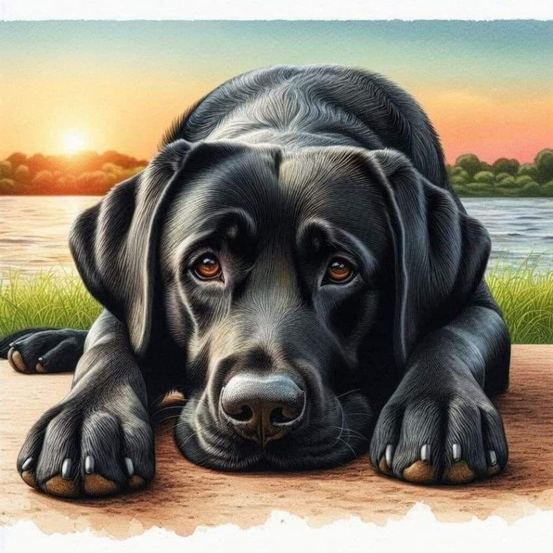Black Labrador Dog | Diamond Painting