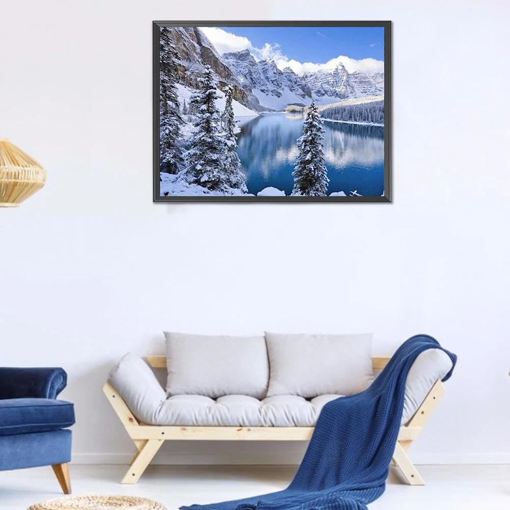 Snowy Mountain Lake | Diamond Painting