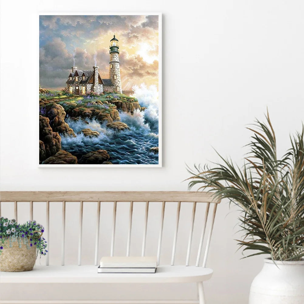 Lighthouse Of Crashing Waves | Diamond Painting