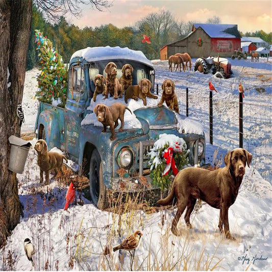 Christmas Dogs Great Dane | Diamond Painting