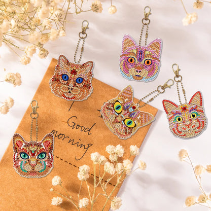 Diy 5pcs/set  Diamond Painting Keychain