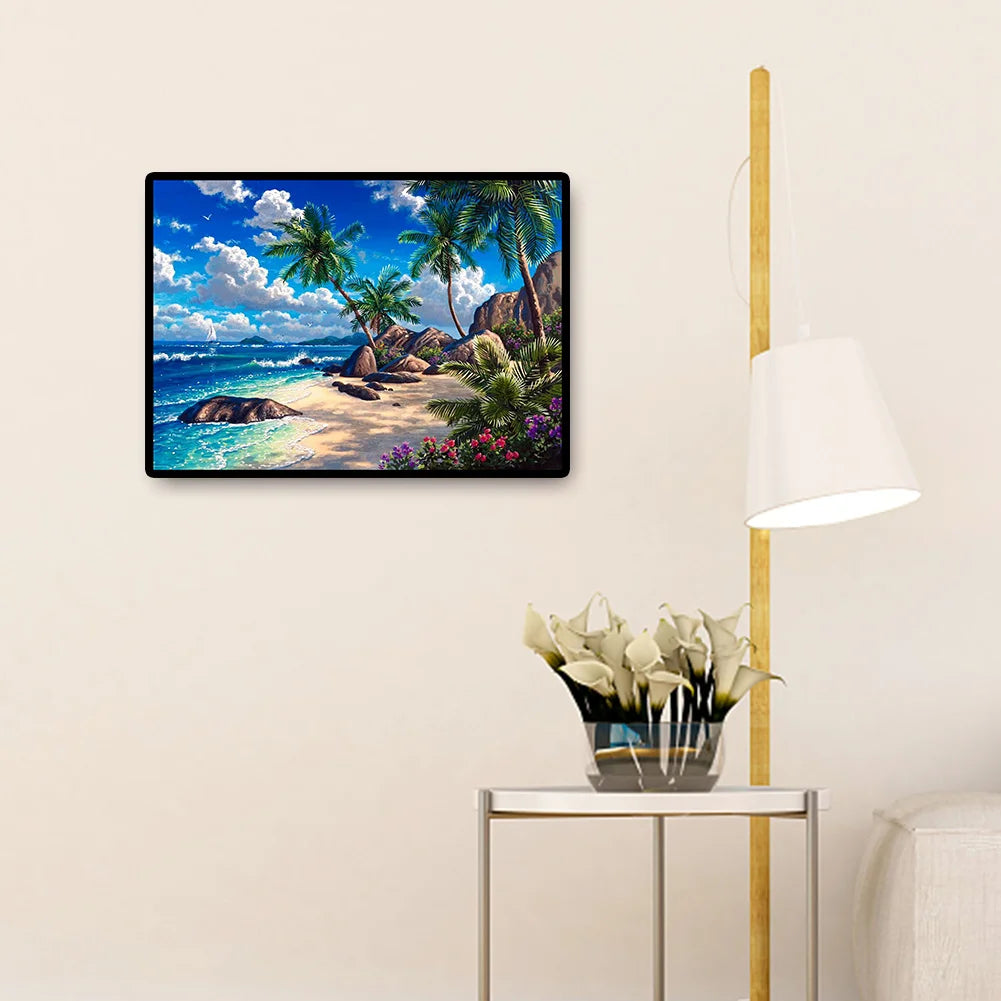 Blue Sea And Beach | Diamond Painting