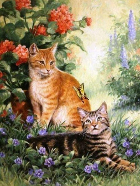 Cat with Butterfly  | Diamond Painting