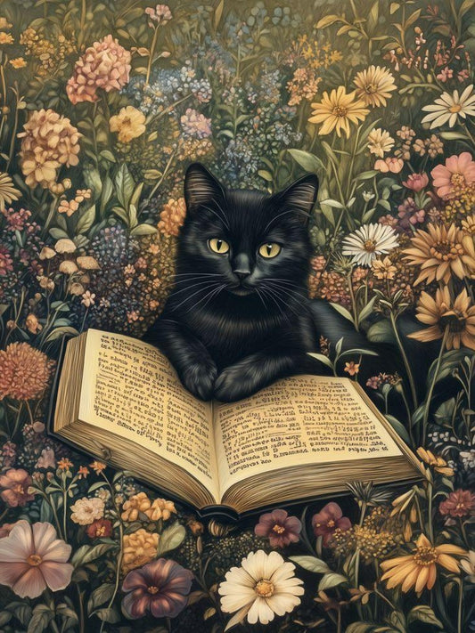 Cat Bookshelf | Diamond Painting