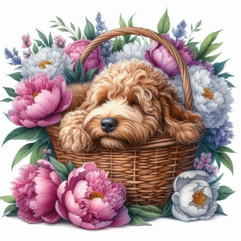 Cottage Garden Dog | Diamond Painting