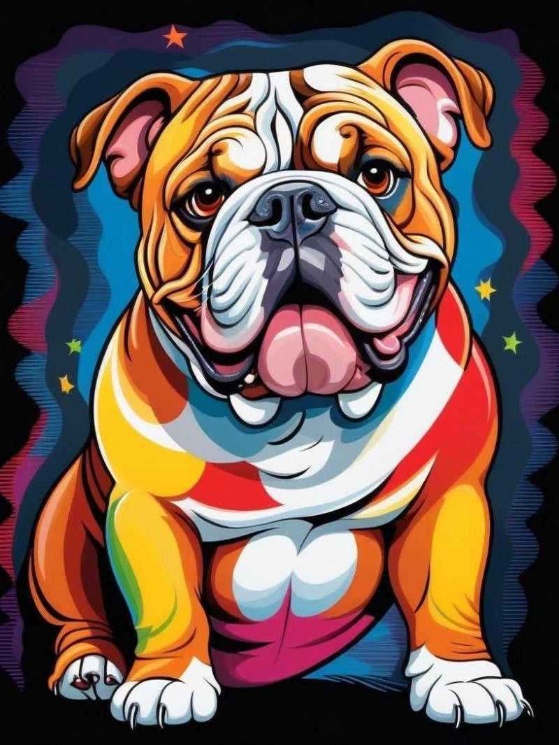 Dog English Bulldog | Diamond Painting