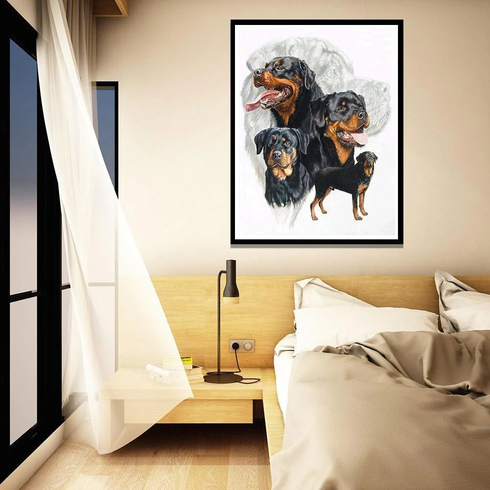 Black Dog Rottweiler | Diamond Painting