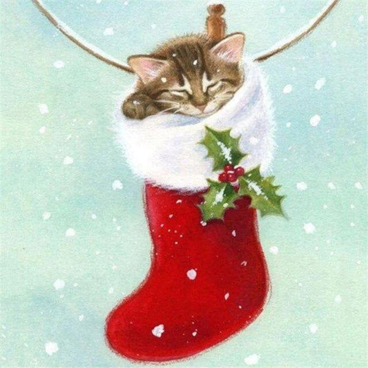 Christmas cat | Diamond Painting