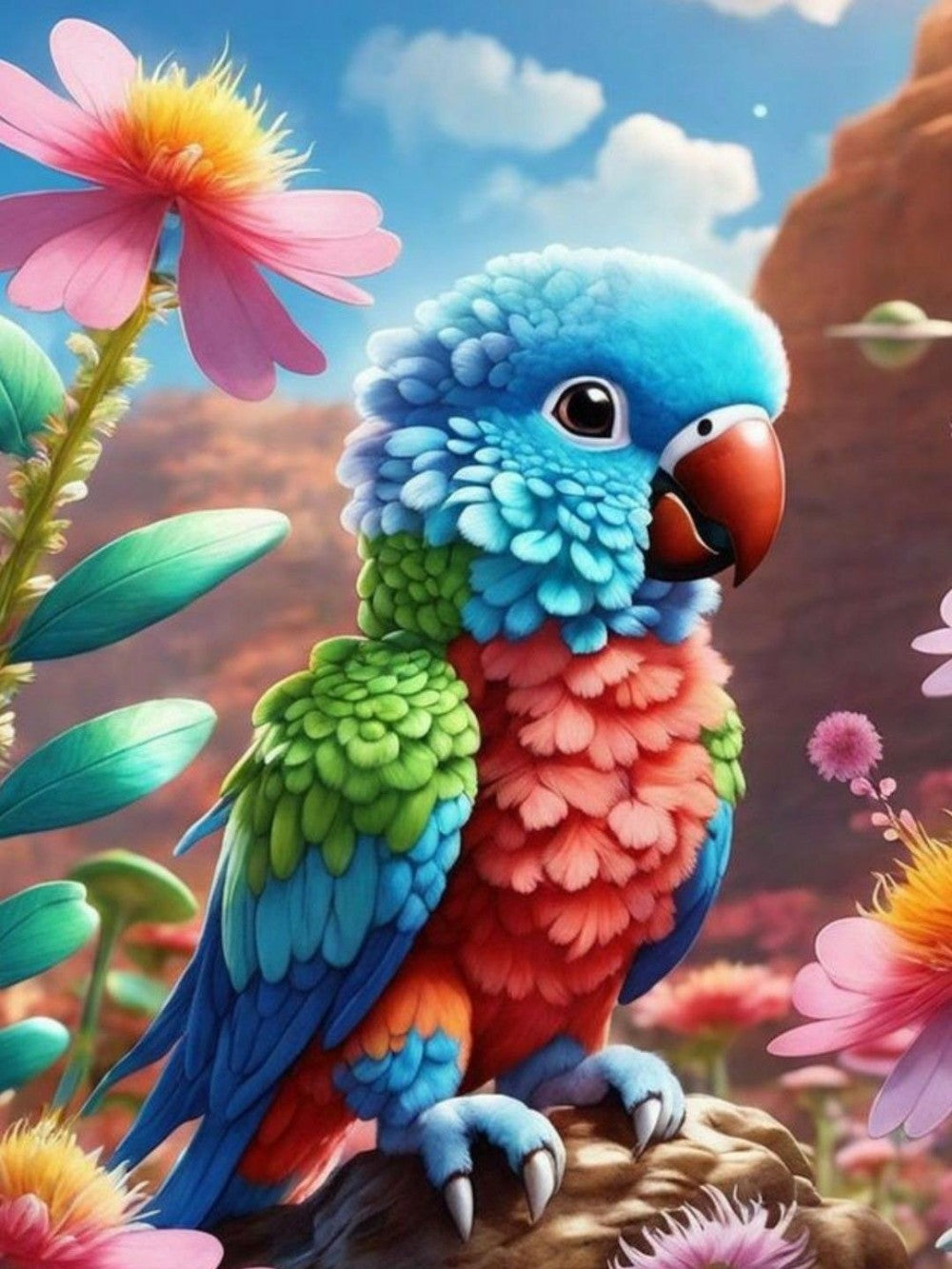 Rainbow Parrots | Diamond Painting