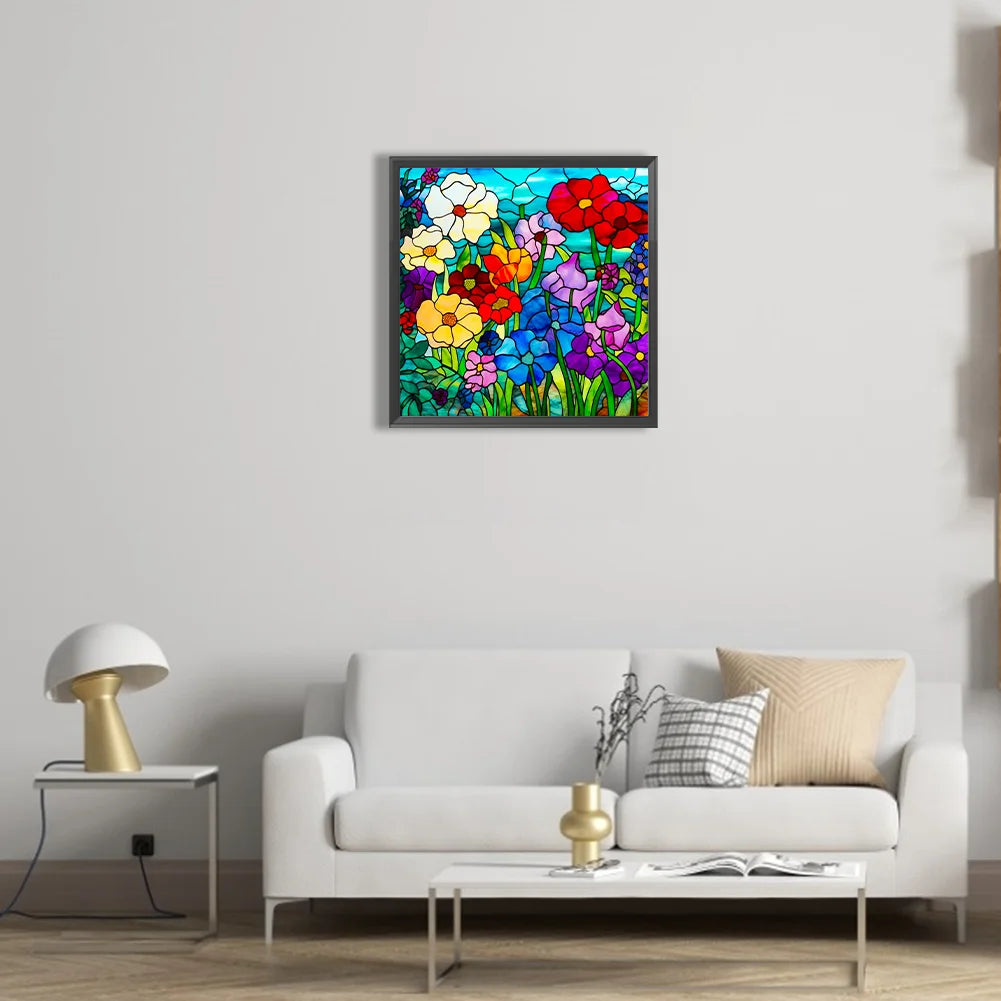 Glass Stained Flowers | Diamond Painting