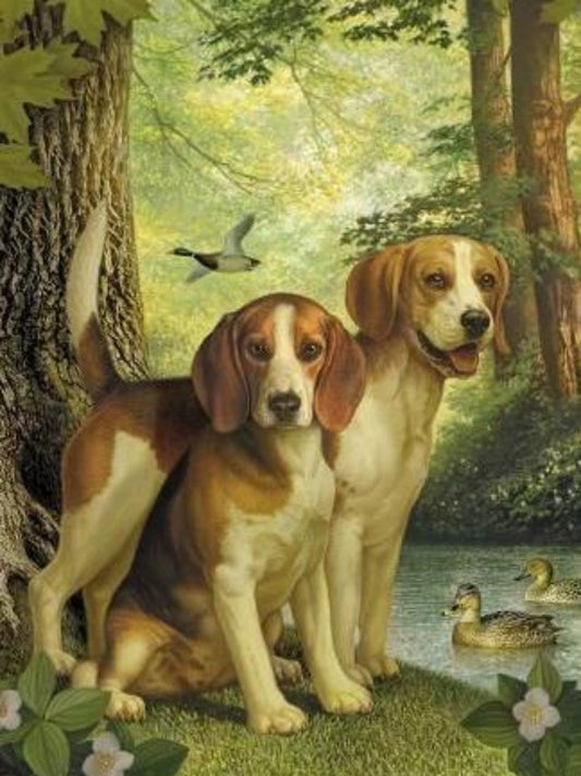 Cottage Garden Dog | Diamond Painting