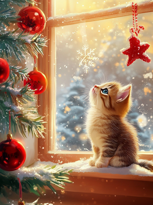 Christmas cat | Diamond Painting