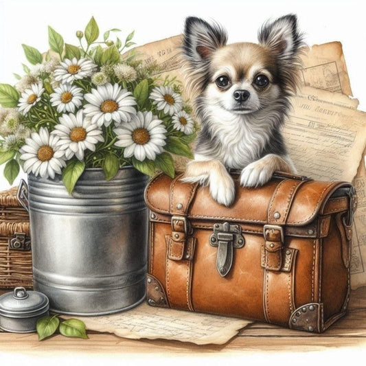 Cottage Garden Dog | Diamond Painting