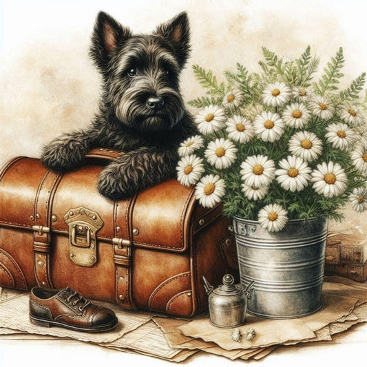 Cottage Garden Dog | Diamond Painting