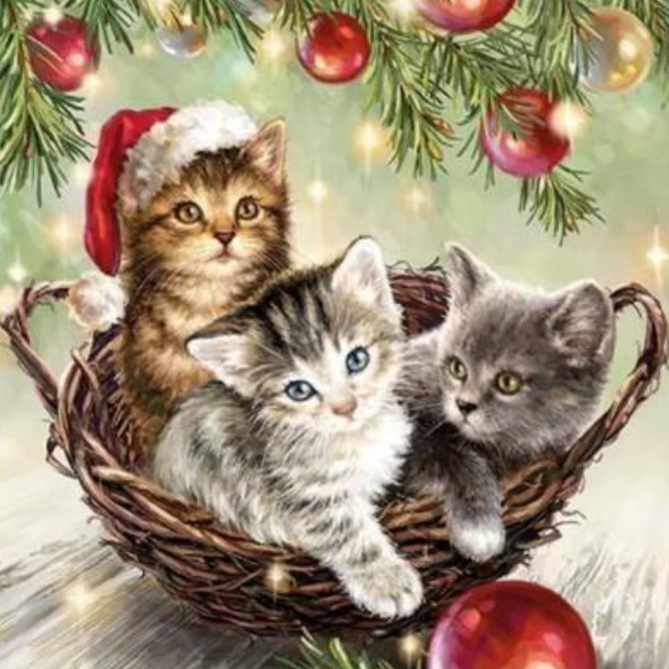 Christmas cat | Diamond Painting