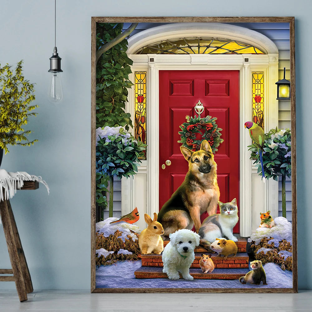 Christmas Dog German Shepherd | Diamond Painting